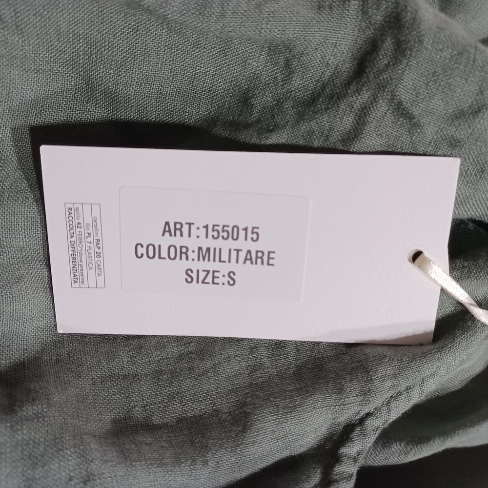 Milio Milano Green Linen Elastic Waist Skirt Made in Italy Art 155015 Size S - Picture 3 of 5